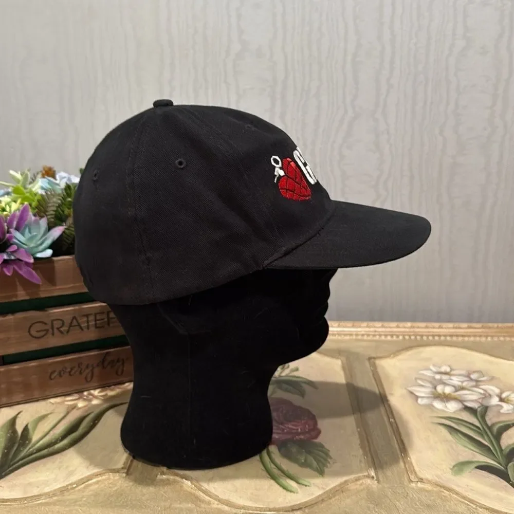 Anoma 2006 Y2K Green Day Fine Wale Corduroy Cotton Spandex Fitted Cap Black Red